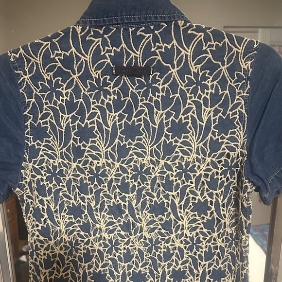 Jean Paul Gaultier Denim Embroidered Vintage Top - Picture 4 of 4